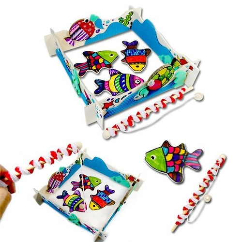 56pcs 자석 낚시 놀이 장난감 Kids Magnetic Fishing Toys Set with Inflatable Pool Net  Magnet Fishing Rod for Children Gift 낚시놀이